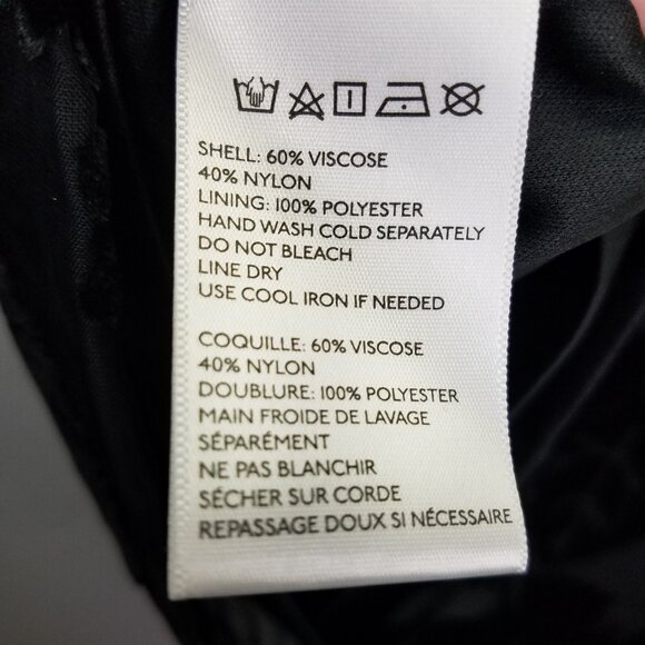 STARING AT STARS Mini Dress Sm Black Velvet Burnout Floral Sheer Net Lined Roses - Picture 10 of 13